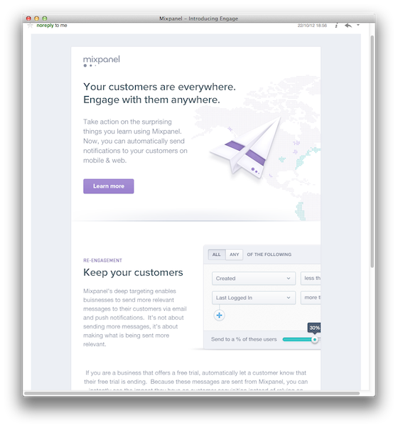 Voorbeeld van een slechte HTML e-mail met geladen afbeelding